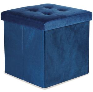 Plava sklopiva tabureta ZAREX VELVET L