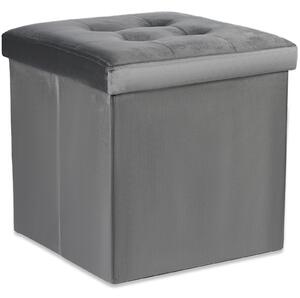 Sivi sklopivi tabure ZAREX VELVET L