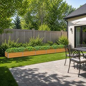 Povišeni vrtni krevet Prirodna 480 x 80 x 24 cm - 480 x 80 x 24 cm Prirodna