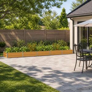 Povišeni vrtni krevet Prirodna 400 x 80 x 24 cm - 400 x 80 x 24 cm Prirodna