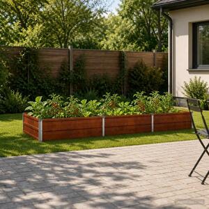 Povišeni vrtni krevet Rđa 240 x 80 x 24 cm corton - 240 x 80 x 24 cm Otporni čelik