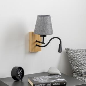 Brilagi - LED Zidna lampa NUBILA WOOD 1xE27/25W/230V + LED/3W hrast/siva