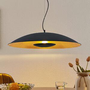 Lindby viseća lampa Narisara, Ø 80 cm, E27, crno-zlatna, prigušiva, Crno, Dnevni boravak/blagovaonica, Metal