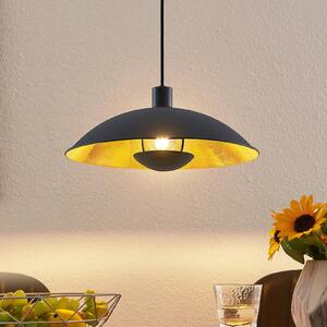 Lindby viseća lampa Narisara, Ø 40 cm, E27, crno-zlatna, prigušiva, Crno, Dnevni boravak/blagovaonica, Metal