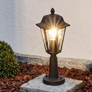 Lindby postolje Lamina, 39 cm, lampion, metal, E27, prigušiva, Smeđa / hrđa, Aluminij