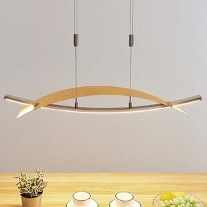 Lucande LED visilica Marija, 91 cm, zlatne boje, prigušivanje, prigušiva, Zlato / mjed, Dnevni boravak/blagovaonica, Metal