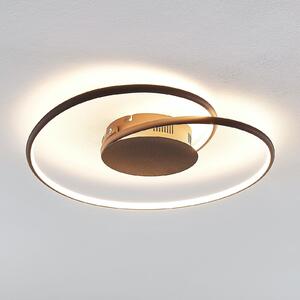 Lindby LED stropna svjetiljka Joline, Ø 45 cm, hrđavo smeđa, metal, Smeđa / hrđa, Dnevni boravak/blagovaonica, Metal