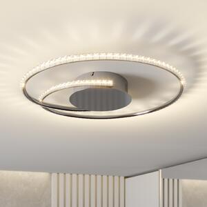 Lindby LED stropna svjetiljka Joline, Ø 45 cm, kristali, metal, Metalik, Dnevni boravak/blagovaonica, Metal