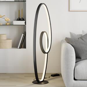 Lucande LED podna lampa Bronwyn, 122cm, antracit, aluminij, prigušiva, Crno, Dnevni boravak/blagovaonica, Metal