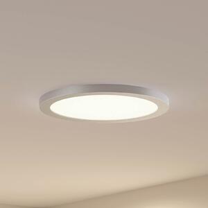 PRIOS Prios LED stropna svjetiljka Aureka, Ø 33 cm, srebrna, metal, Sivo, Dnevni boravak/blagovaonica, Aluminij, Pokrivač okrugli izravno