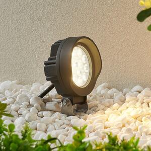 Lindby Emar LED Ground Spike reflektor u tamno sivoj boji, Crno, Metal