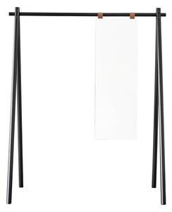 Crni stalak-vješalica od borovog drveta s ogledalom Karup Design Hongi Black
