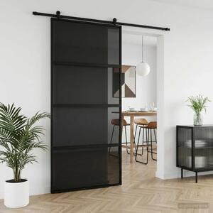 Klizna vrata 102.5 x 205 cm Kaljeno Staklo i Aluminij - Crna 102 5 x 205 cm Tamno prozirno