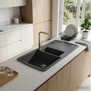 Sudoper s dvostrukom posudom Granite 96 x 50 x 31 cm Grafitna - Grafitna
