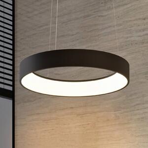 Arcchio LED visilica Aleksi, Ø 60 cm, crna, metal, CCT, prigušiva, Crno, Kuhinja, Metal