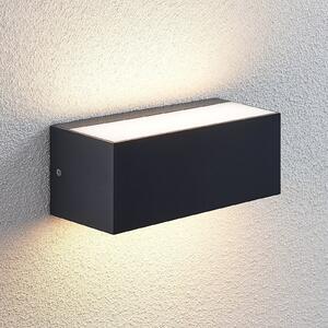 Lindby LED vanjska zidna svjetiljka Nienke, 23 cm, otporna na morsku vodu, IP65, Crno, Plastika