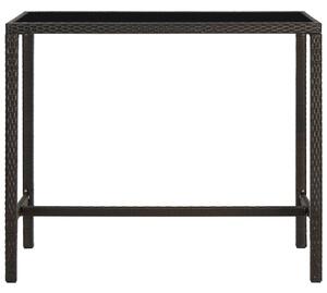 VidaXL Vrtni barski stol smeđi 130 x 60 x 110 cm od poliratana i stakla