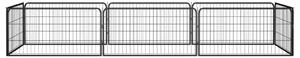 VidaXL Ograda za pse s 8 panela crna 100 x 50 cm čelik obložen prahom