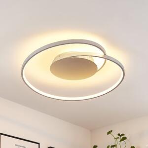 Lucande LED stropna svjetiljka Enesa, 63 cm, CCT, daljinska, prigušiva, prigušiva, Metalik, spavaća soba, Metal