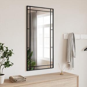 VidaXL Zidno ogledalo crno 50 x 100 cm pravokutno željezno