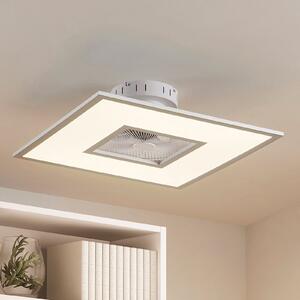 Lindby LED stropni ventilator Romea, kvadratni, DC, tihi, 60 cm, prigušiva, Sivo, Dnevni boravak/blagovaonica, Plastika