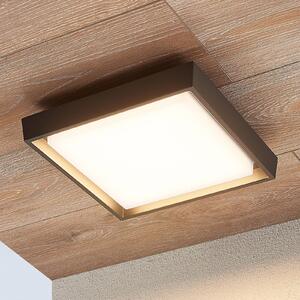 Lucande Birta LED vanjska stropna svjetiljka, tamno siva, 27 cm, IP54, Sivo, Metal