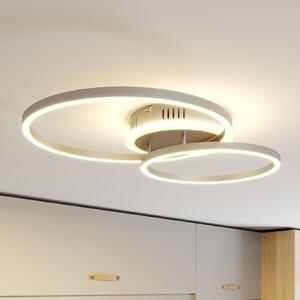 Lindby Smart LED stropna svjetiljka Edica, 58 cm, Tuya, CCT, prigušiva, Sivo, Dnevni boravak/blagovaonica, Metal