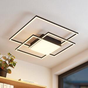 Lindby LED stropna svjetiljka Nelinka, 60 cm, crna, aluminij, Crno, Dnevni boravak/blagovaonica, Metal