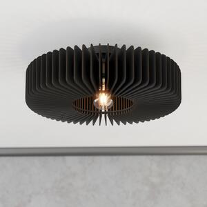 EGLO Palombaia stropna svjetiljka, crna, Ø 50 cm, čelik/drvo, E27, prigušiva, Crno, Metal