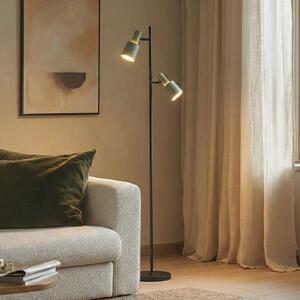 Lindby podna lampa Ovelia, zelena/crna, metal, E27, Crno, Dnevni boravak/blagovaonica, Metal