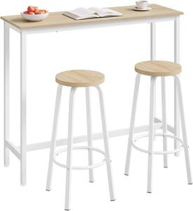 Set barskih stolova s ​​2 barske stolice 120x40x100 cm - svijetli hrast