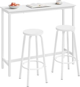 Set barskih stolova s ​​2 barske stolice 120x40x100 cm - Bijela