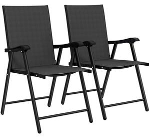 Dvodijelni set sklopivih vrtnih stolica 58 x 62 x 97 cm