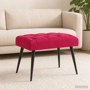 Klupa s gumbastim tkanjem Vinska crvena 60 x 40 x 45 cm Baršun - boja crnog vina 60 x 40 x 45 cm