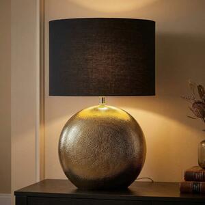 FISCHER & HONSEL Stolna lampa Foro, brončana/crna, visina 53 cm, Bronca / stari mesing, Dnevni boravak/blagovaonica, Keramika