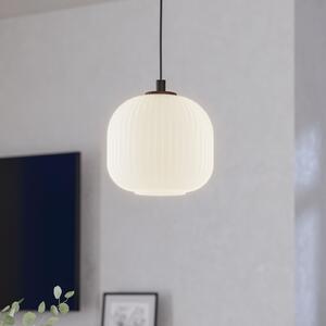 EGLO Viseća lampa Mantunalle, Ø 20 cm, crno/bijela, staklo, prigušiva, Bijela, Dnevni boravak/blagovaonica, Staklo