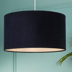 Searchlight Viseća svjetiljka Mersana, Ø 50 cm, tamnoplava, baršun, E27, prigušiva, Plava, Dnevni boravak/blagovaonica, Tkanina / tekstil