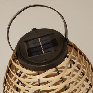 Searchlight Solarna LED vrtna svjetiljka Netan, smeđa, ratan, 23 cm, IP44, Drvo, Drvo