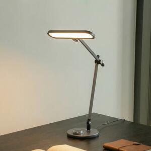 Lindby LED stolna lampa Elvir, siva, aluminij, visina 53cm, CCT, prigušiva, Sivo, Dnevni boravak/blagovaonica, Aluminij