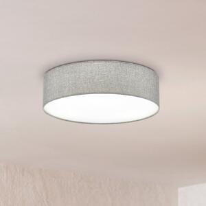 EGLO Siva stropna lampa Pasteri s lanenim sjenilom 57 cm, prigušiva, Sivo, Dnevni boravak/blagovaonica, Tkanina / tekstil