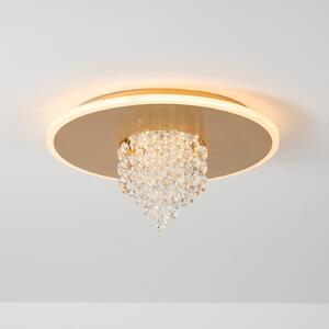 Searchlight LED stropna svjetiljka Deluge, zlatne boje, Ø 32 cm, metal/akril, prigušiva, Providna, Dnevni boravak/blagovaonica, Metal