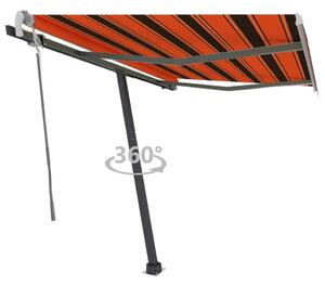 VidaXL Samostojeća tenda ručno uvlačenje 350 x 250 cm narančasto-smeđa