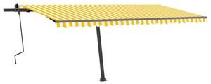 VidaXL Samostojeća tenda na ručno uvlačenje 500 x 300 cm žuto-bijela