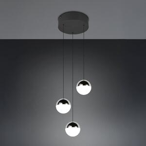 Reality Leuchten Senta LED viseća svjetiljka, kromirana, Ø 25 cm, 4000 K, 3 žarulje., Metalik, Dnevni boravak/blagovaonica, Plastika, Metak