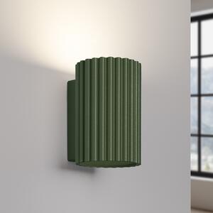 SOLLUX LIGHTING ALORA zidna svjetiljka, visina 10 cm, maslinasto zelena, metalna, 1 x GU10, prigušiva, Zelena, Dnevni boravak/blagovaonica, Aluminij, Zid okrugli