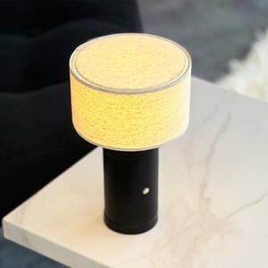 Dyberg Larsen LED punjiva stolna lampa Mellow, crna, 23 cm, prigušiva, Crno, Dnevni boravak/blagovaonica, Drvo