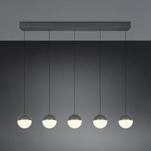 Reality Leuchten Senta LED viseća svjetiljka, antracit, duljina 114 cm, 3000 K, 5 žarulja., Crno, Dnevni boravak/blagovaonica, Plastika, Metak