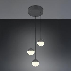 Reality Leuchten Senta LED viseća svjetiljka, antracit, Ø 25 cm, 3000 K, 3 žarulje., Crno, Dnevni boravak/blagovaonica, Plastika, Metak