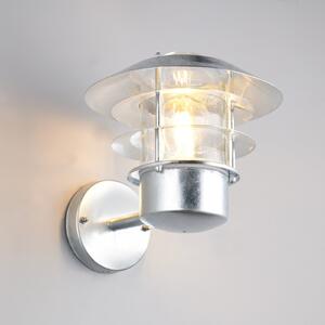 Trio Lighting Ruvuuma vanjska zidna lampa, boje cinka, Ø 22 cm, okrenuta prema gore, prigušiva, Metalik, Metal