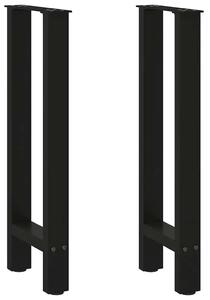 Noge za konzolni stol crne 2 kom 28 x (72-73) cm čelik - Crna 28 x (72-73) cm